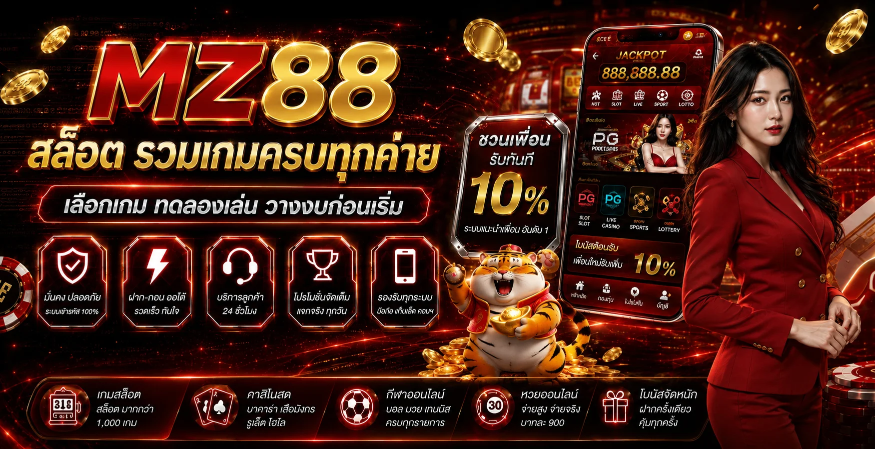 MZ88 สล็อต รวมเกมครบทุกค่ายและโหมดทดลอง